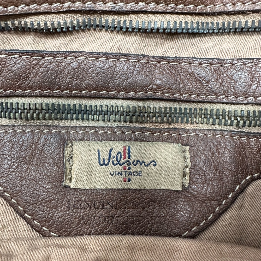 Wilsons Vintage Genuine Leather Medium Brown Satchel Purse - Picture 15 of 15